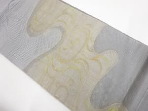 リサイクル　絽紗すくい織流水模様織出し袋帯
